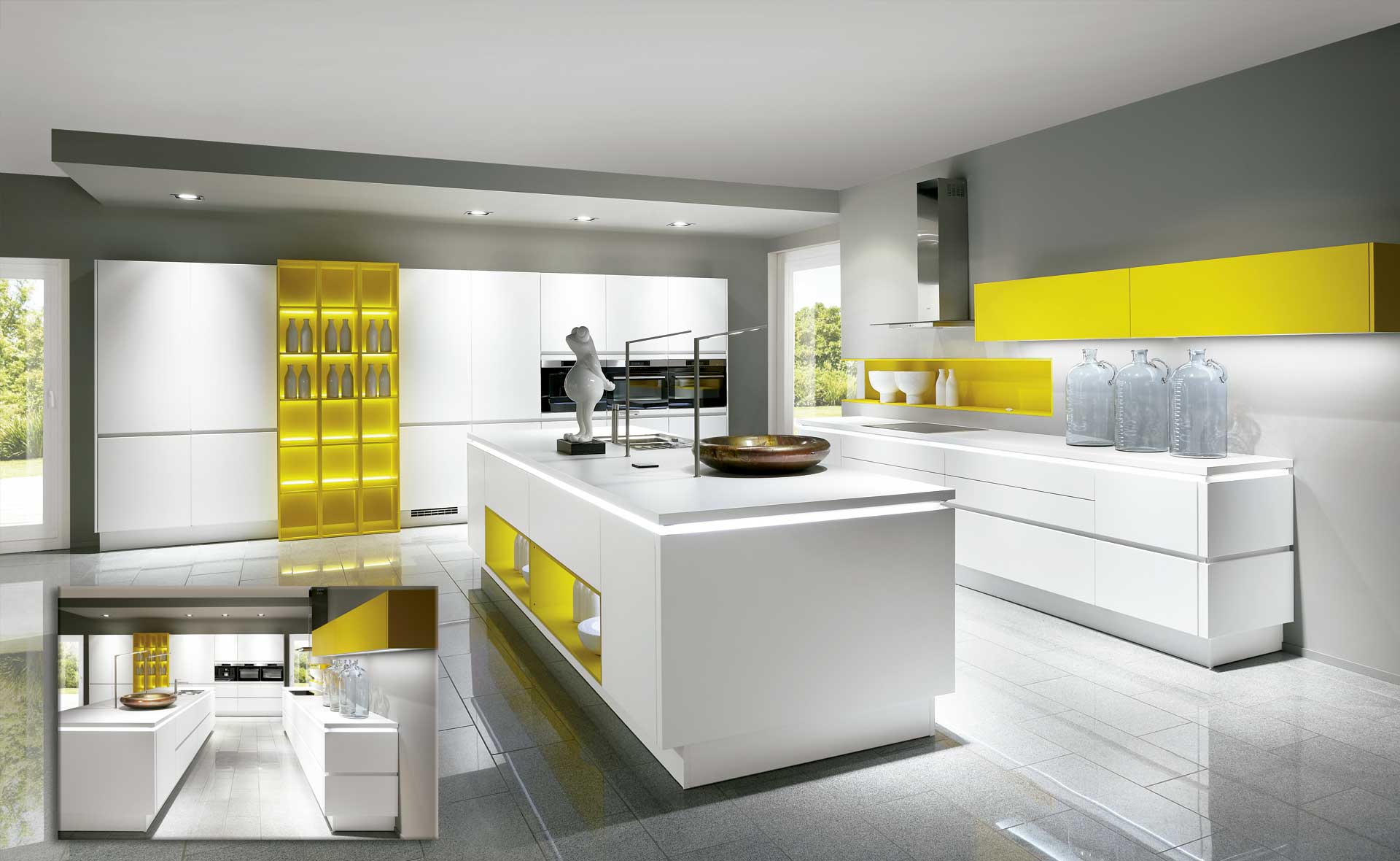 Cocina Modelo lux- combinación amarillo solar